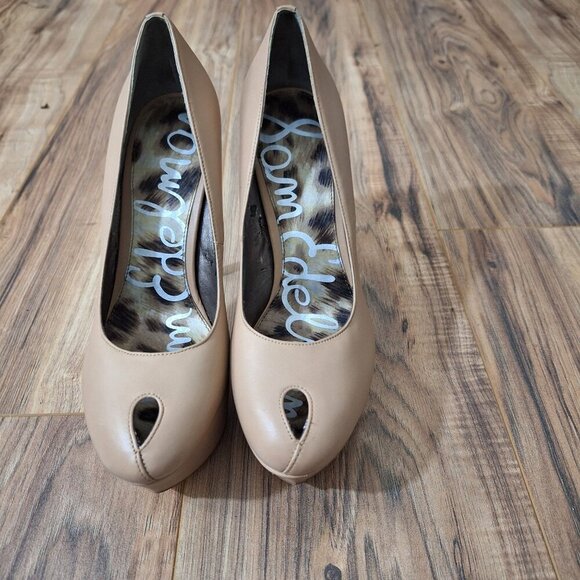 Sam Edelman Shoes - Sam Edelman Milano Nude Peekaboo Pumps 10M